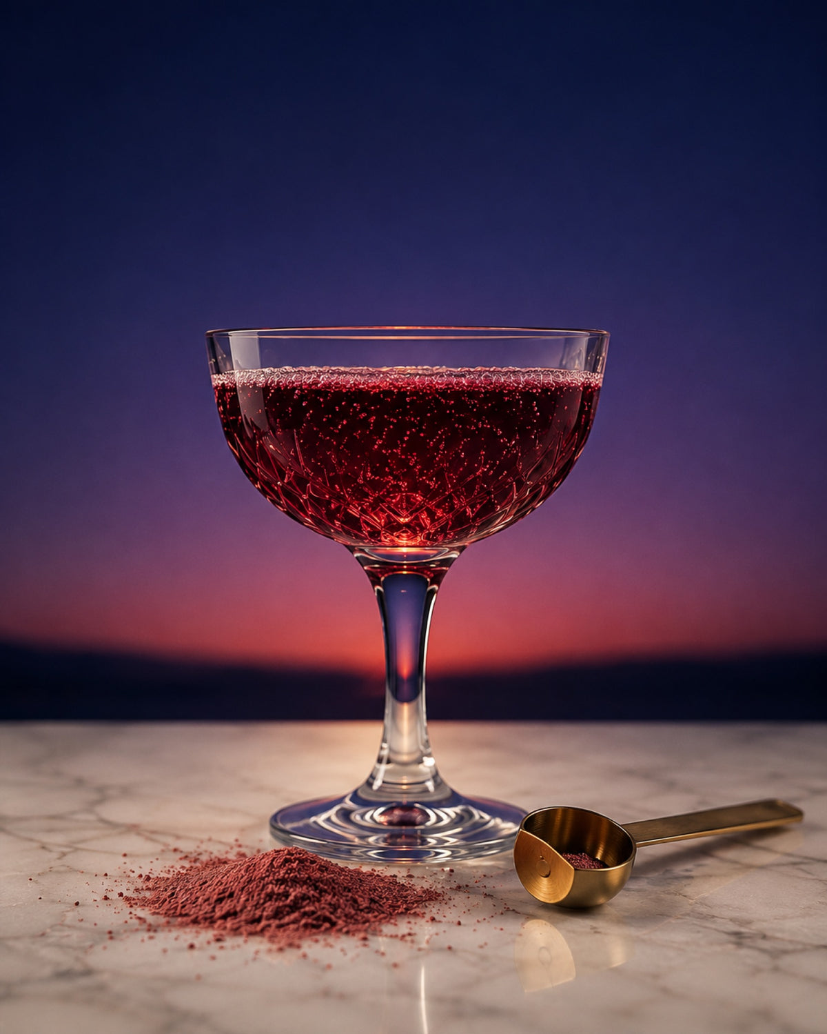 Wind-Down Cherry in a coupe at dusk